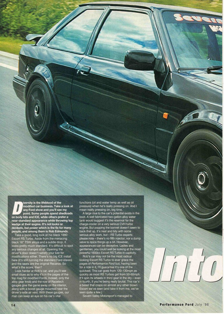 Performance Ford July 1998 cover page