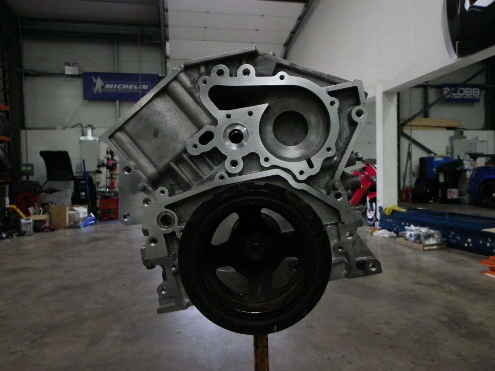 R35 GT-R VR38 engine block being built at Severn Valley Motorsport