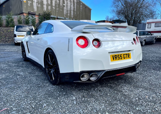 White Nissan R35 GT-R at The Mill